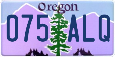 OR license plate 075ALQ