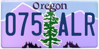 OR license plate 075ALR