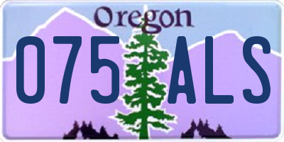 OR license plate 075ALS