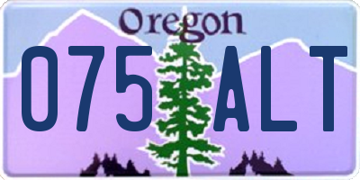 OR license plate 075ALT