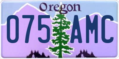OR license plate 075AMC