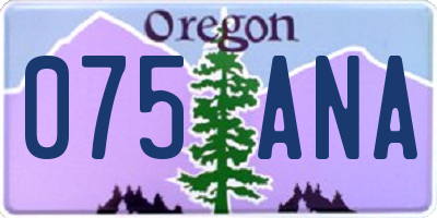 OR license plate 075ANA