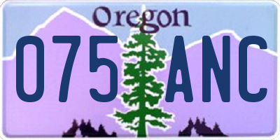 OR license plate 075ANC
