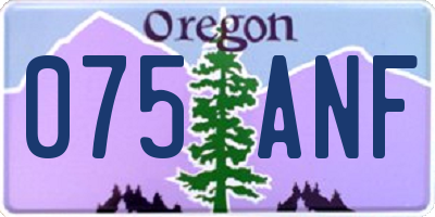 OR license plate 075ANF