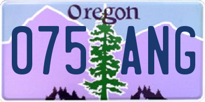 OR license plate 075ANG