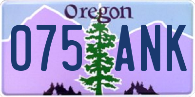OR license plate 075ANK