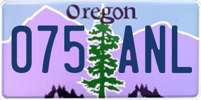 OR license plate 075ANL