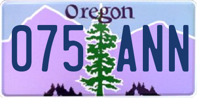 OR license plate 075ANN
