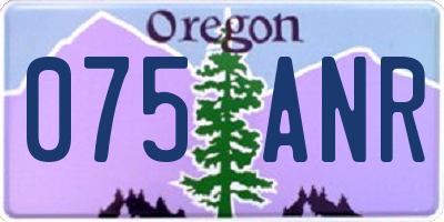 OR license plate 075ANR