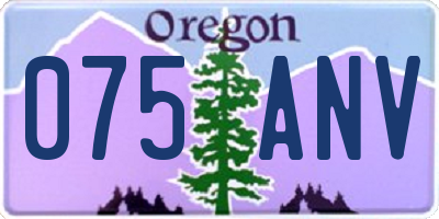 OR license plate 075ANV