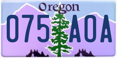 OR license plate 075AOA