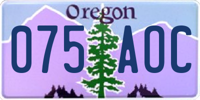 OR license plate 075AOC