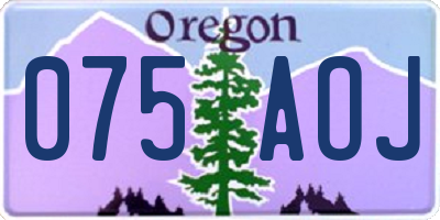 OR license plate 075AOJ