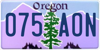 OR license plate 075AON