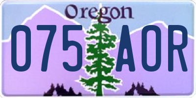 OR license plate 075AOR