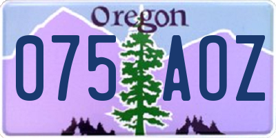 OR license plate 075AOZ