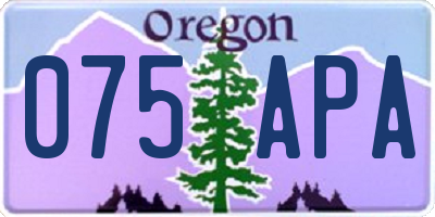 OR license plate 075APA