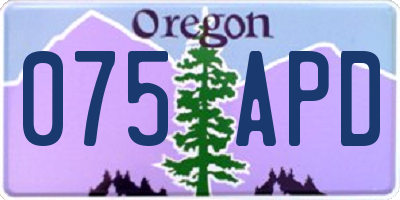 OR license plate 075APD