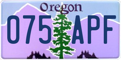 OR license plate 075APF