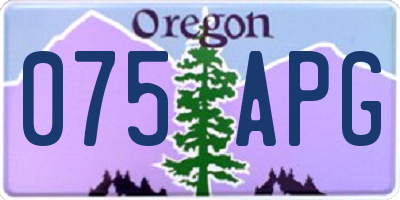 OR license plate 075APG