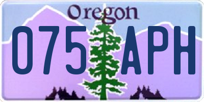 OR license plate 075APH