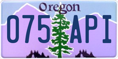OR license plate 075API