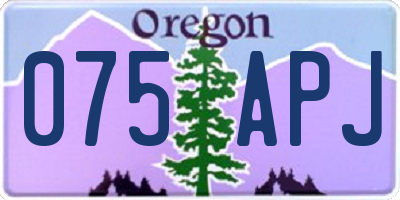 OR license plate 075APJ