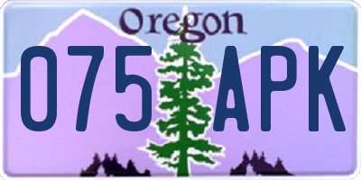 OR license plate 075APK