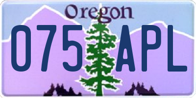 OR license plate 075APL