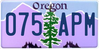 OR license plate 075APM