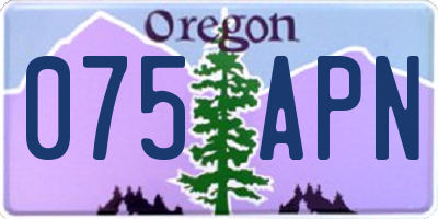 OR license plate 075APN