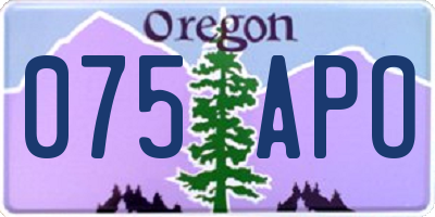 OR license plate 075APO