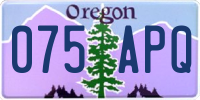 OR license plate 075APQ