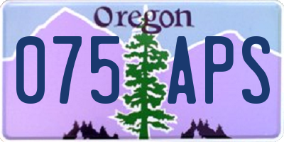 OR license plate 075APS