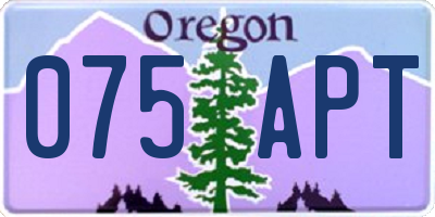 OR license plate 075APT