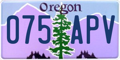 OR license plate 075APV