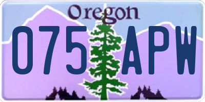 OR license plate 075APW