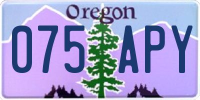 OR license plate 075APY