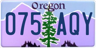 OR license plate 075AQY