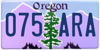OR license plate 075ARA