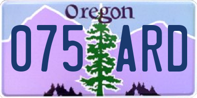 OR license plate 075ARD