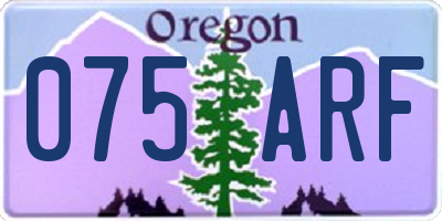 OR license plate 075ARF