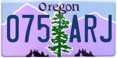 OR license plate 075ARJ