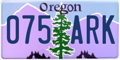OR license plate 075ARK