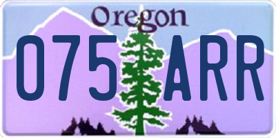 OR license plate 075ARR