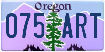 OR license plate 075ART