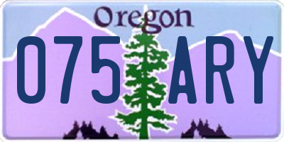 OR license plate 075ARY