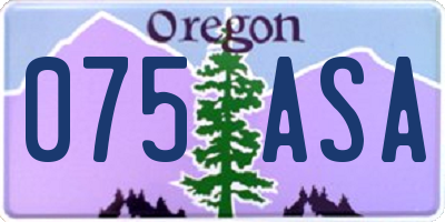 OR license plate 075ASA