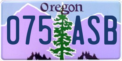 OR license plate 075ASB