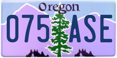 OR license plate 075ASE